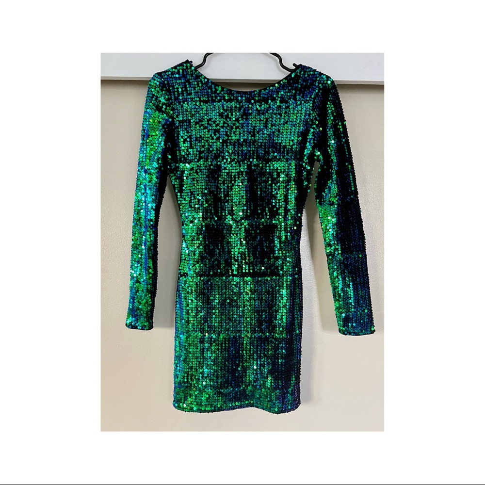 SHEIN V-Back Sequin Bodycon Mini Dress
